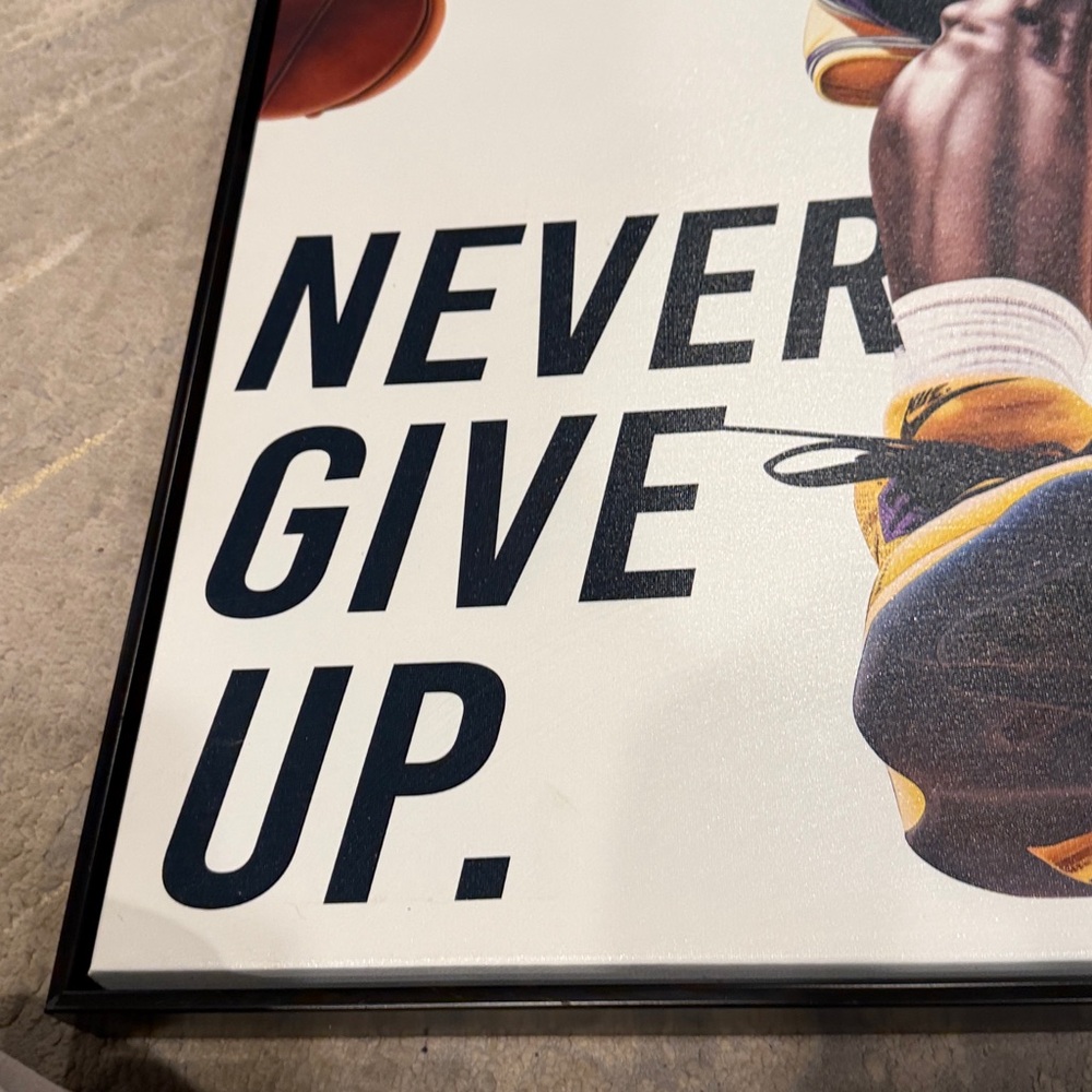 "Never Give Up Athlete Canvas Wall Art" by Notoriart, Kobe , Lakers , LeBron - Picture 2 of 9